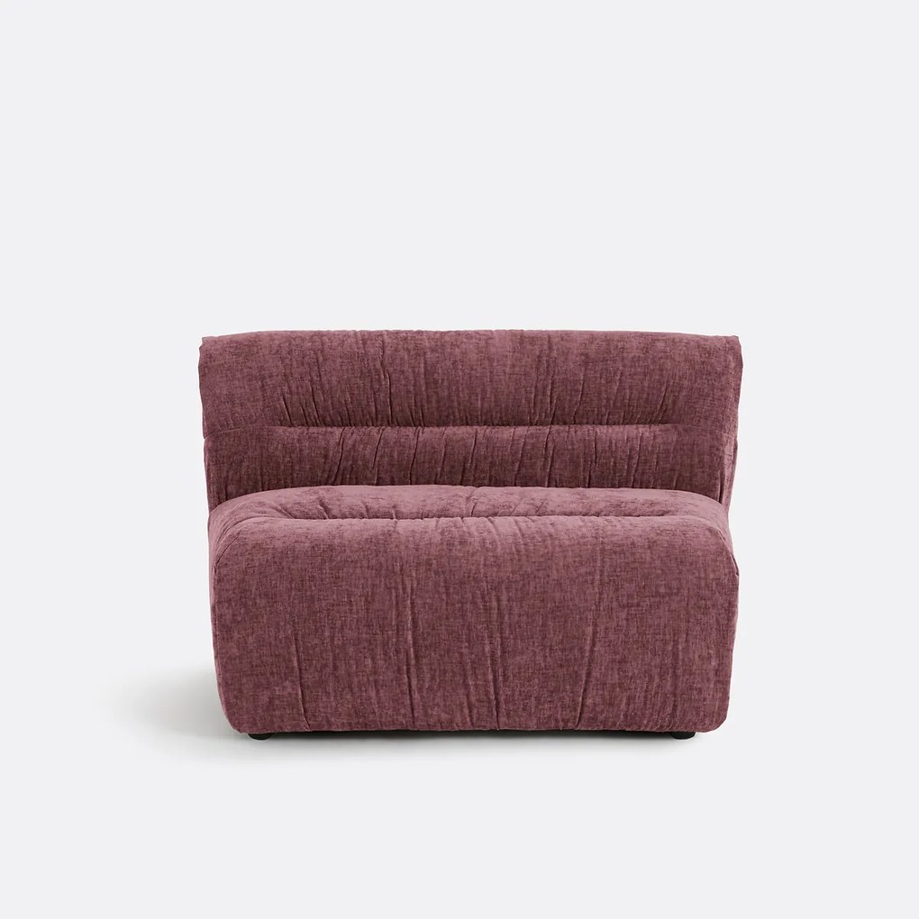 Loungestoel-element voor modulaire bank, in gevlamd chenille, SWEETY