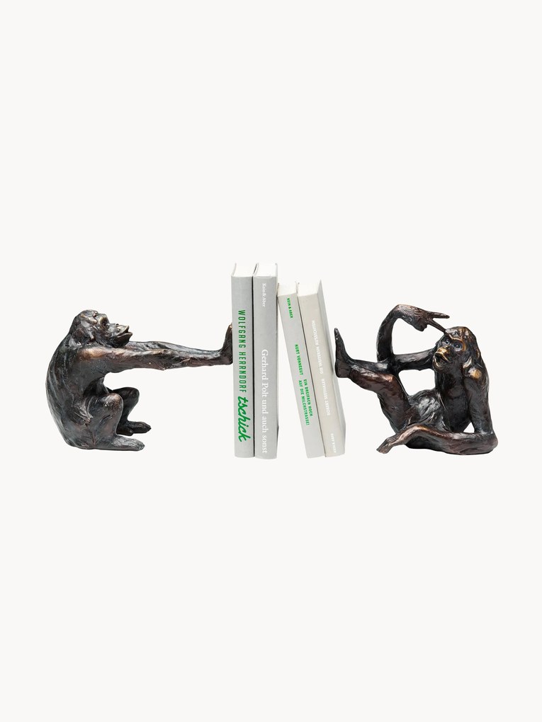 Handgemaakte boekensteun Monkey Kare, 2-delig