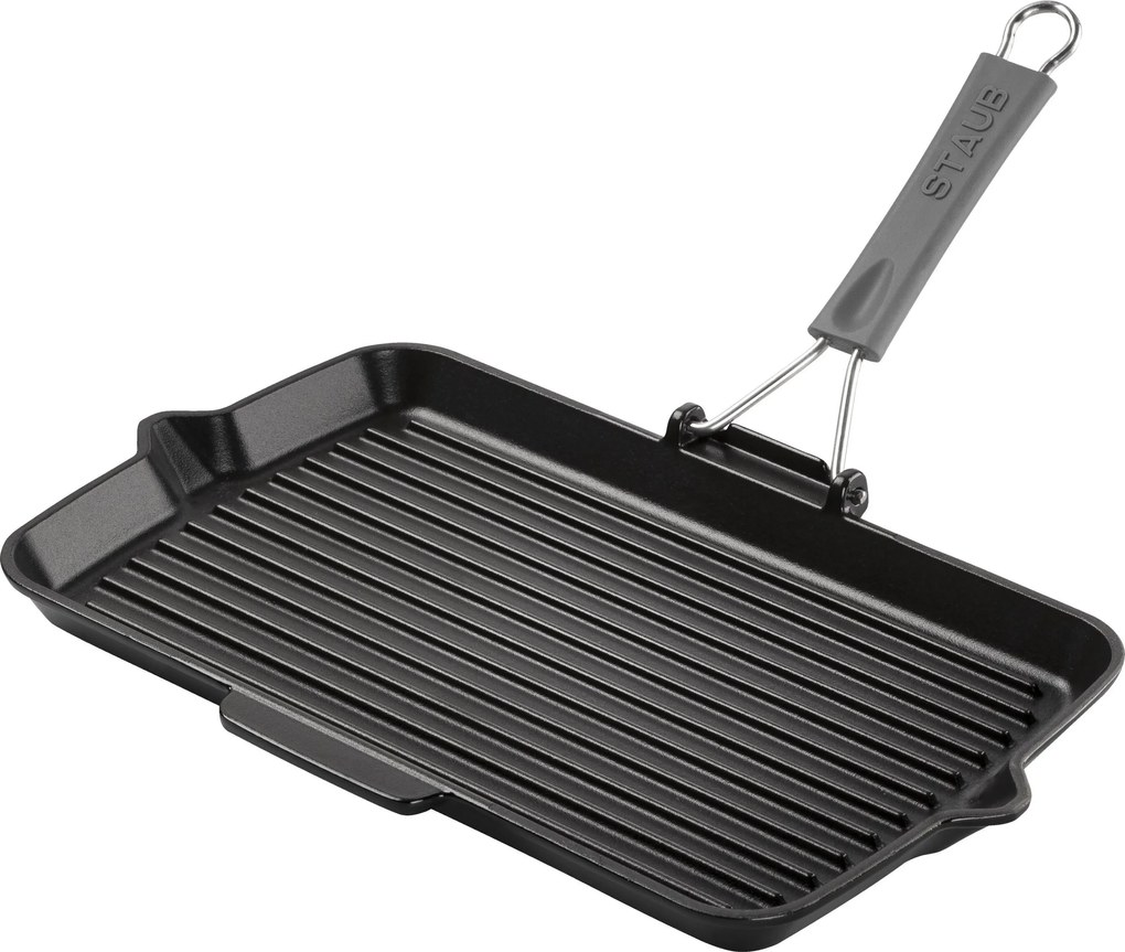 Staub Grill Pans Grillpan met schenktuit 34 x 21 cm, Zwart - Grill Pans - Staub