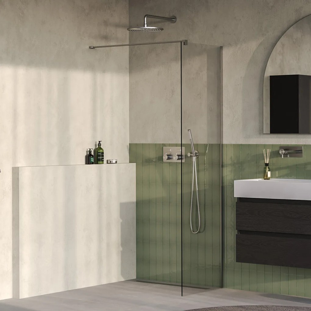 Brauer Oblivion inloopdouche helder glas 60cm RVS geborsteld PVD
