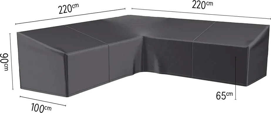 Platinum AeroCover Loungesethoes - Symmetrisch - 220x220x100x65/90 cm - Ademend &amp; UV-bestendig