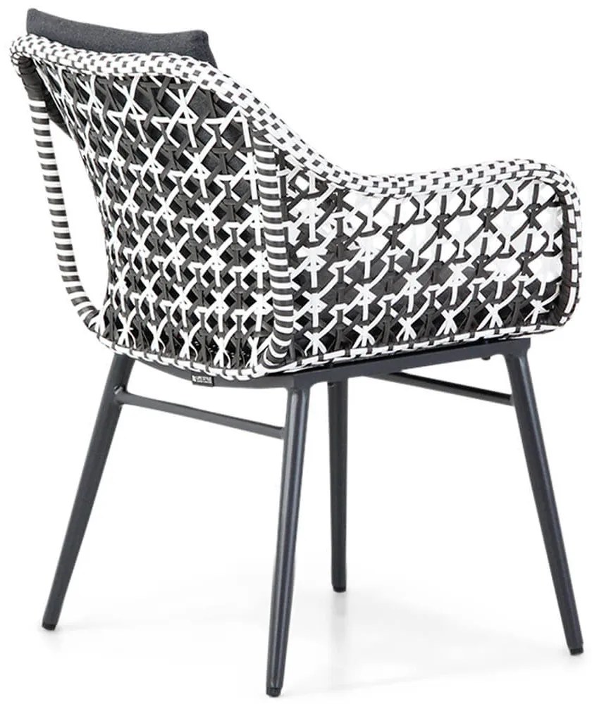 Tuinstoel Wicker Zwart-wit Lifestyle Garden Furniture Dolphin  mixed black/white