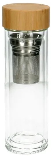 Dubbelwandige infusiefles, hittebestendig glas, 400 ml