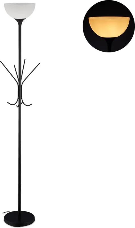 Staande lamp met kapstok - vloerlamp - modern design - stalamp zwart