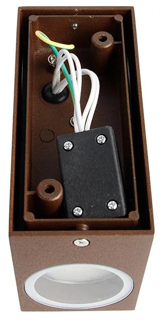 Industriële wandlamp roestbruin 2-lichts IP44 - Baleno