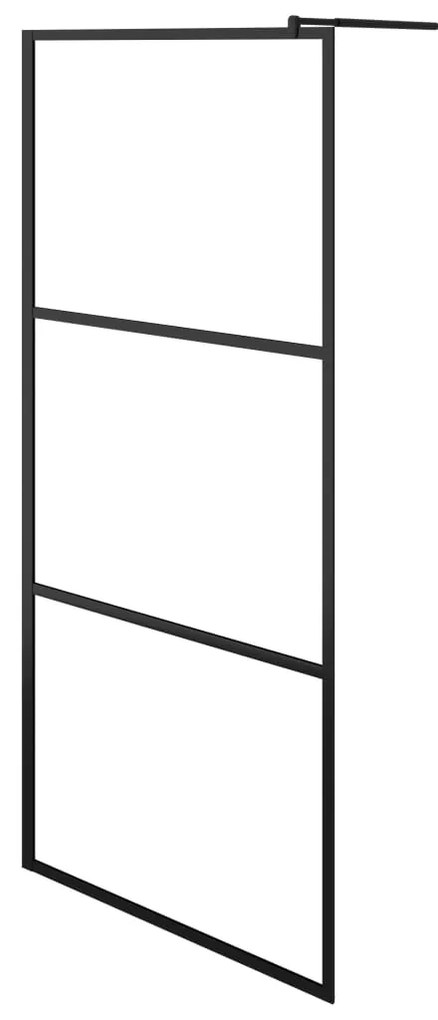 vidaXL Inloopdouchewand transparant 80x195 cm ESG-glas zwart
