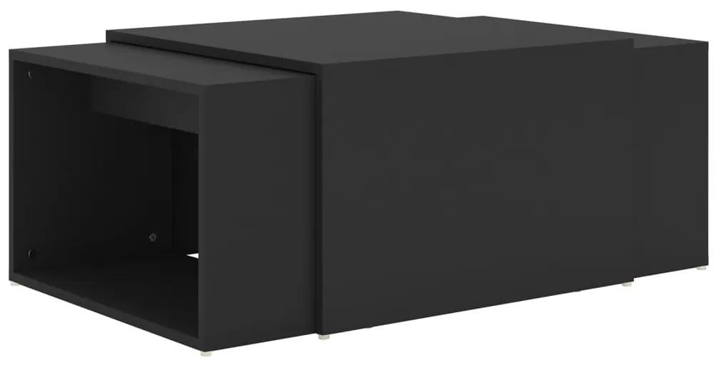 vidaXL 3-delige Salontafelset 60x60x38 cm spaanplaat zwart