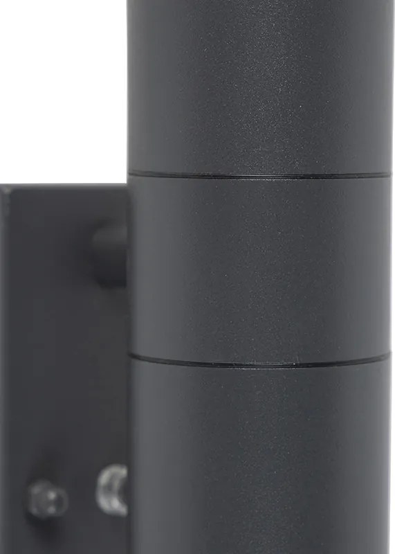 Buiten wandlamp donkergrijs 2-lichts met schemersensor - Duo