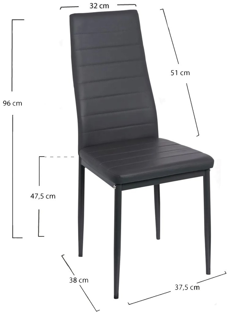 Pak 4 Lauter Kunstlederen Stoelen