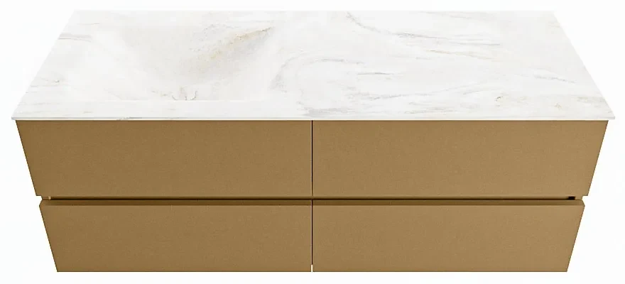 Mondiaz Vica DLux badmeubel 130cm oro 4 lades met wastafel ostra links 1 kraangat