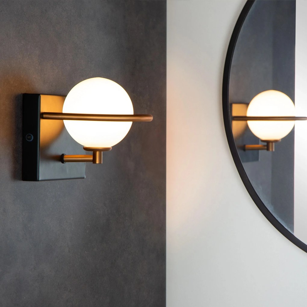 WANDLAMP APP1300-1W Zwart Goud