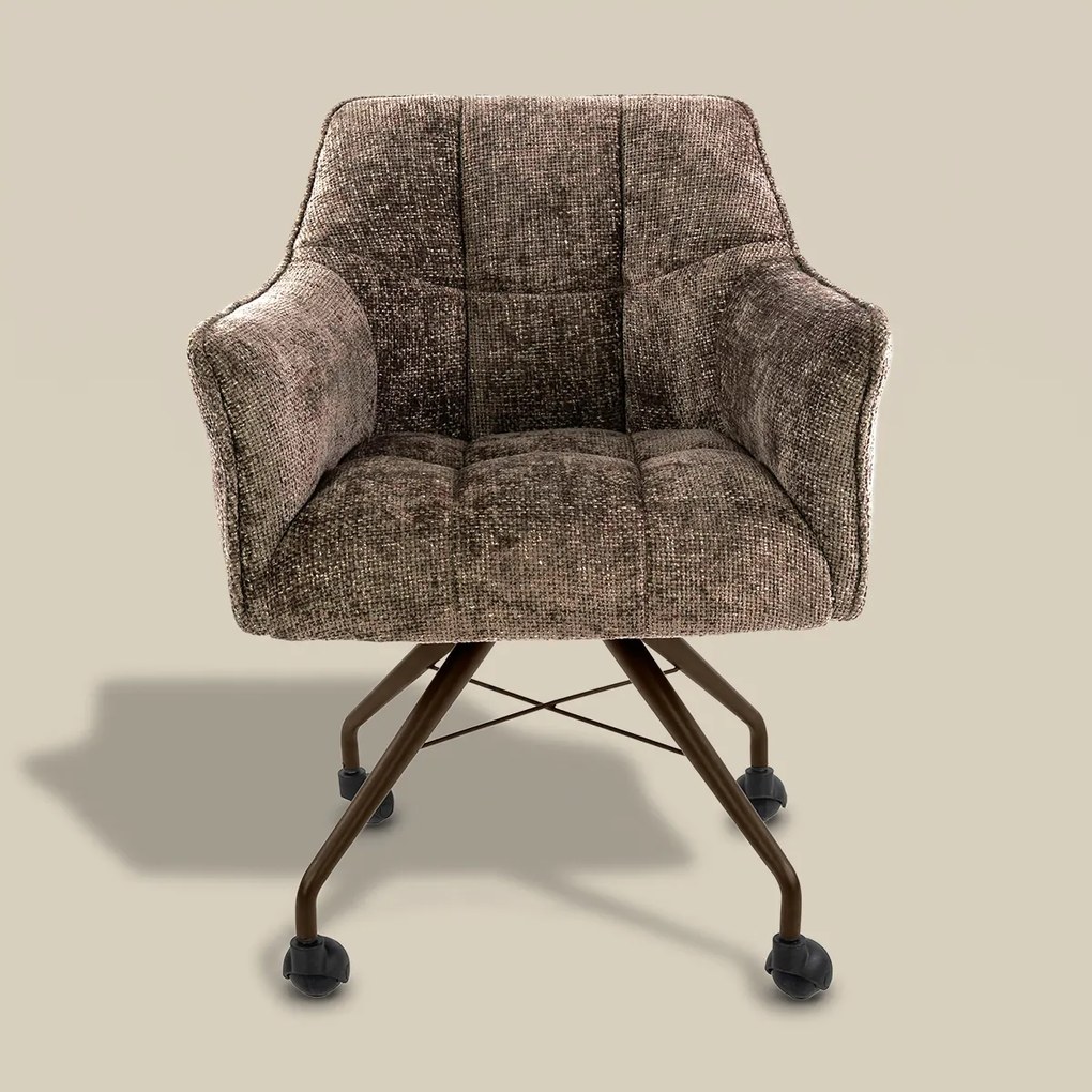 Raster Armstoel Met Wieltjes Taupe