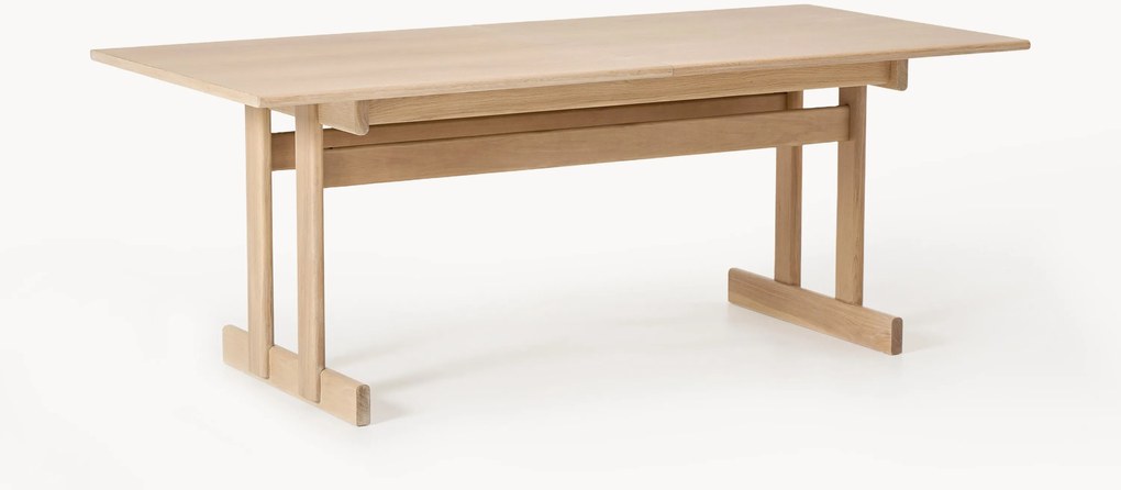 Uitschuifbare eettafel Brynn van eikenhout, in verschillende formaten