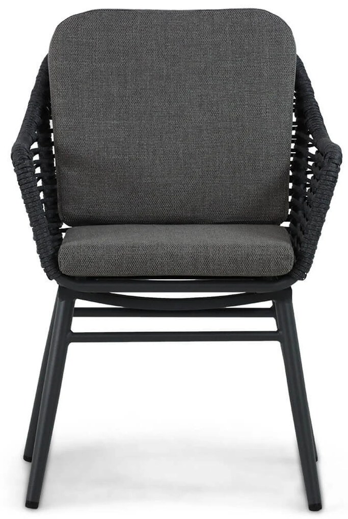 Tuinset Ronde Tuintafel 4 personen 120 cm Aluminium/wicker Grijs Coco Antoni/Vienna