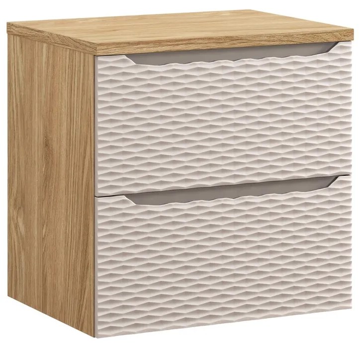 Comad Ocean Beige badmeubel 60cm met 2 lades en wastafelblad