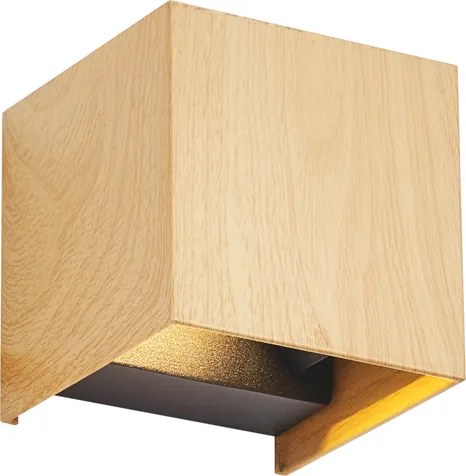 Scandinavische buiten wandlamp hout print incl. LED IP54 - Edwin