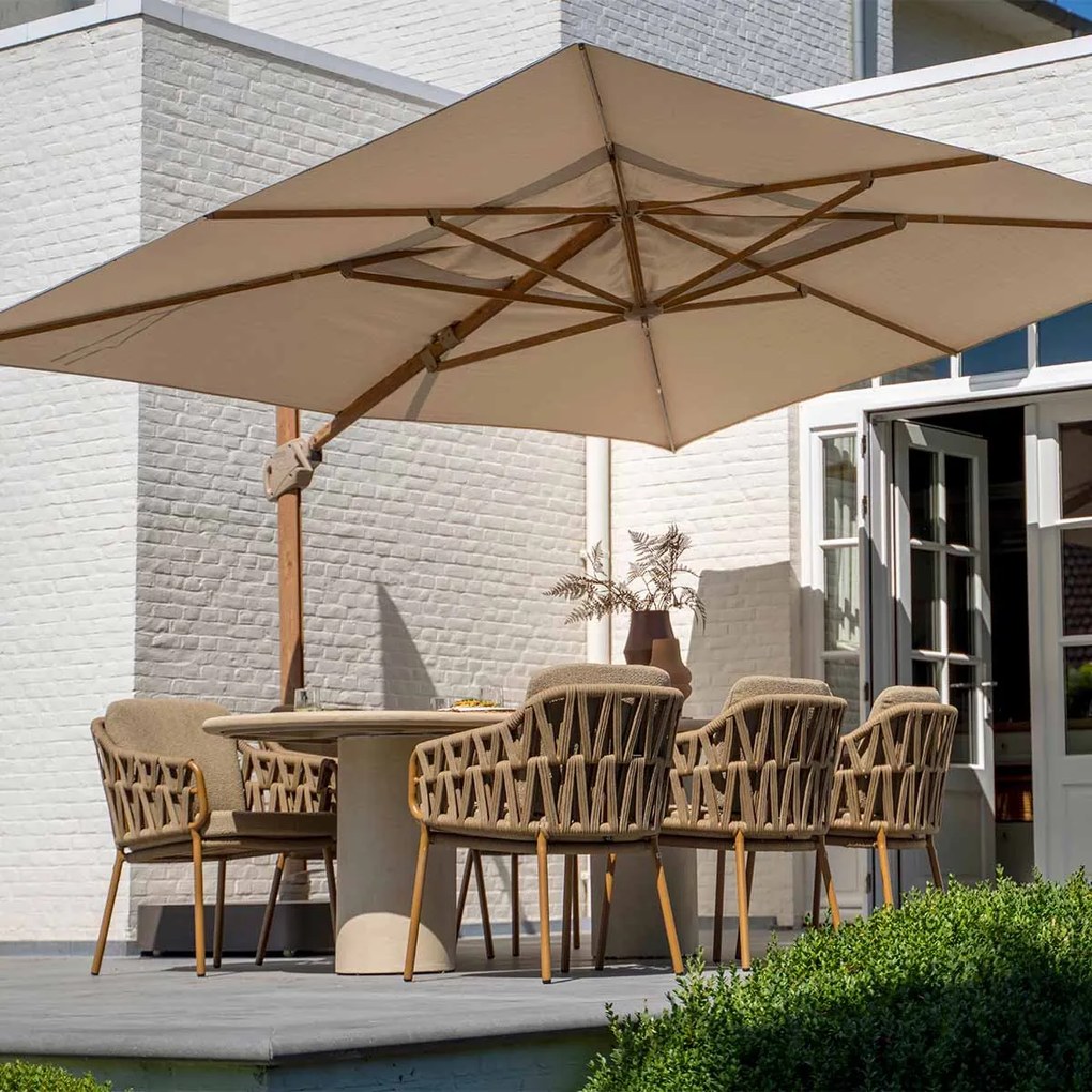 4 Seasons Biarritz tuinset 7-delig amber - Colorado tuintafel 240x105 cm ovaal