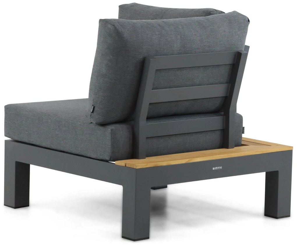 Loungeset 5 personen Aluminium/Teak Grijs Lifestyle Garden Furniture Vittoria