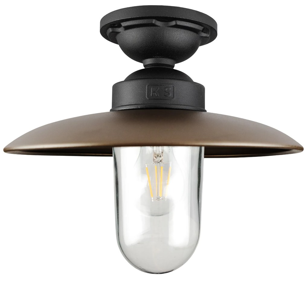 Solingen Plafondlamp Matzwart Brons