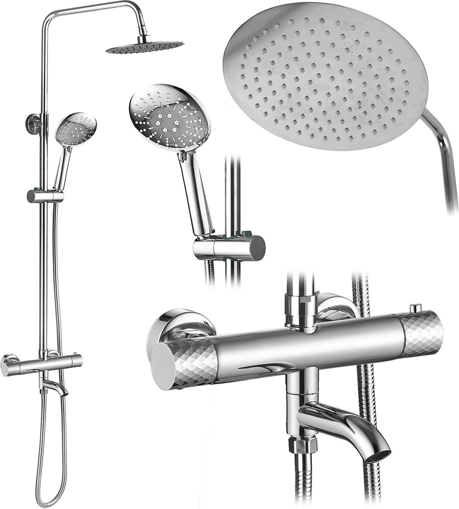 Doucheset REA Lungo Diamond Chrom Met Thermostaat