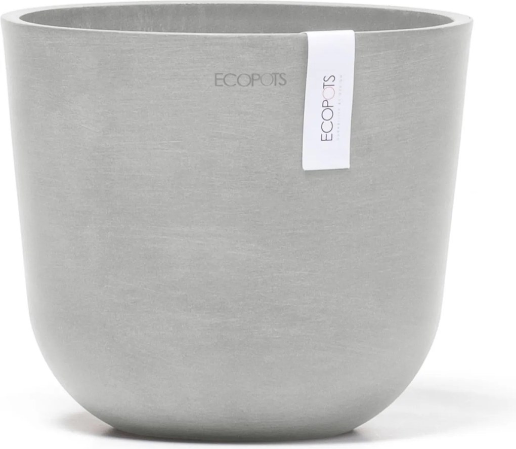 Ecopots bloempot Oslo Mini 19 - Rond - White Grey - Diameter 19 x H16,5 cm