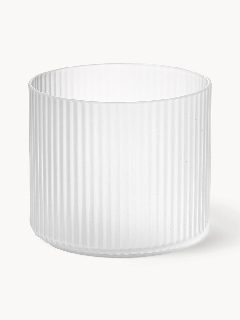 Mondgeblazen waterglazen Ripple met groefreliëf, 4-delig