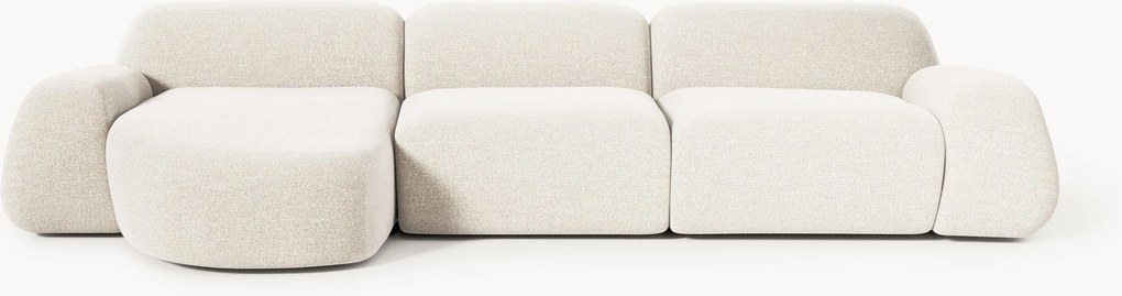 Modulaire bouclé hoekbank Wolke (4-zits)