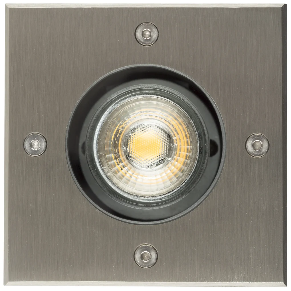 Grondspot LED Ø11 Vierkant RVS met dag en nacht sensor