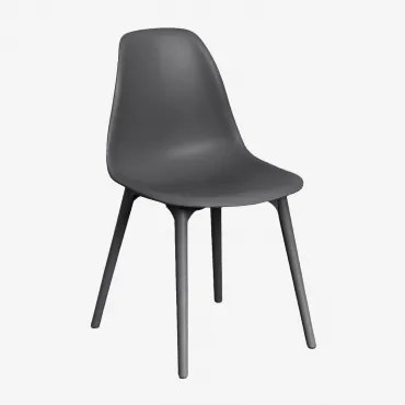 Set Van 4 Eetkamerstoelen Van Polypropyleen Scand Grijs – Grafiet - Sklum
