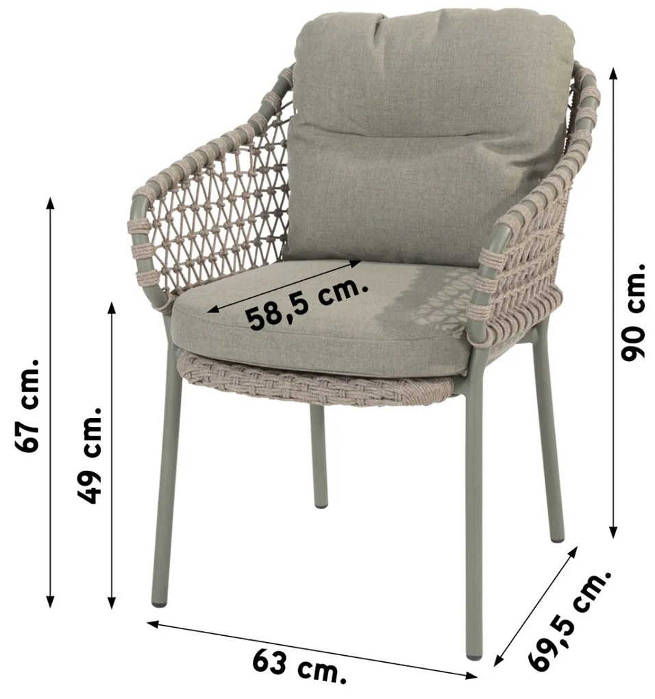 4 Seasons Jura/Prado Ellipse ovale tuinset - 240x115 cm. - stapelbaar