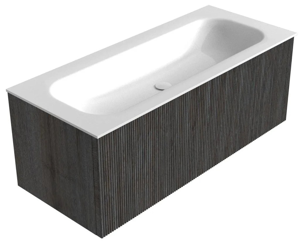 Mondiaz Kurve 110cm badmeubel shadow met 1 lade en wastafel big medium midden zonder kraangat