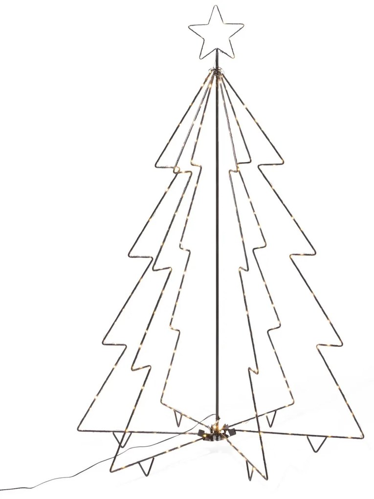 HEMA Kerstboom Met Piek 220 LED Lampjes 120x80 (zwart)