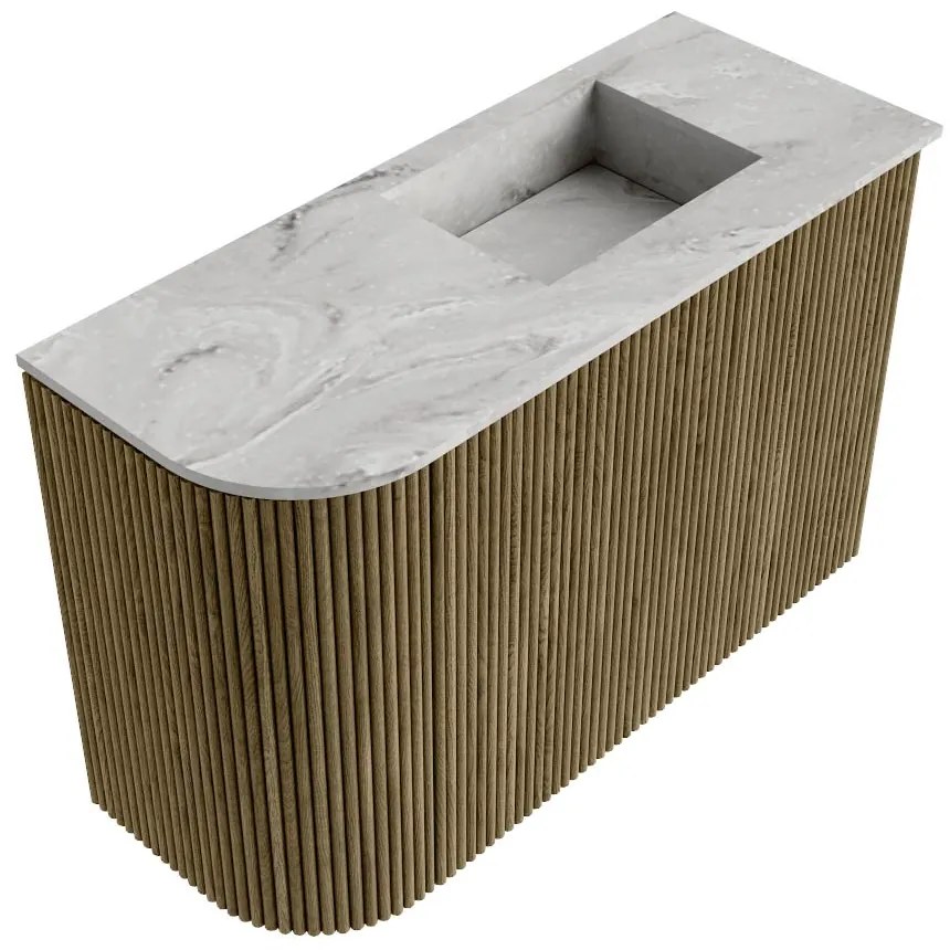 Mondiaz Joya DLux 60cm toiletmeubel ronding links dusk met wastafel faye rechts 1 kraangat glace