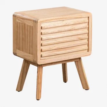 Rectangulaire Nachtkastje 45x30 Cm In Hout Deleyna Bruin – Natuurlijk Hout - Sklum