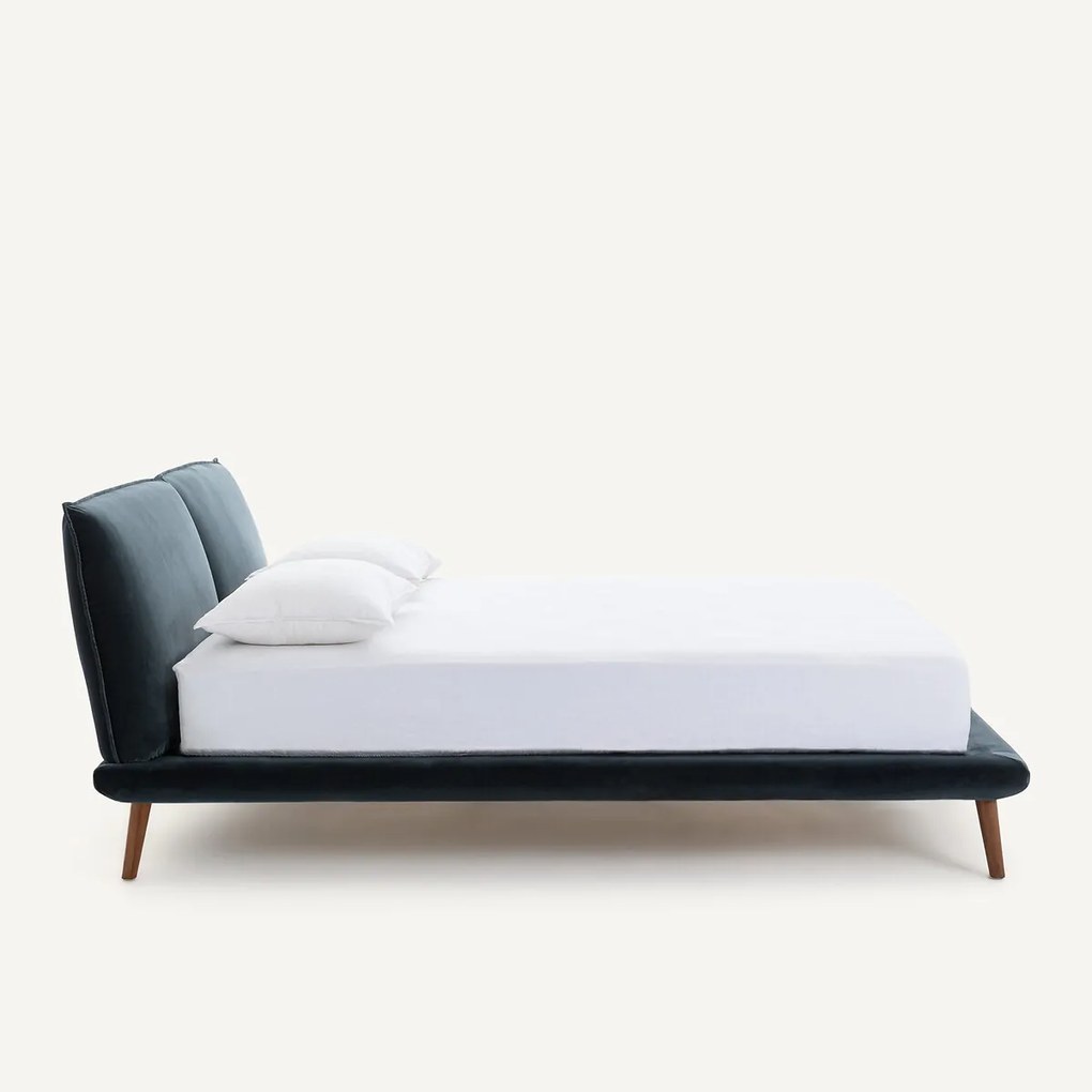 Bed in fluweel met bedbodem, Aurore design E. Gallina