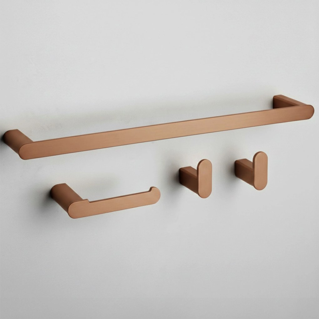 Badkameraccessoireset Mati Brush Copper 4-delig