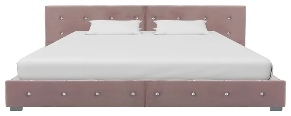 vidaXL Bedframe fluweel roze 160x200 cm