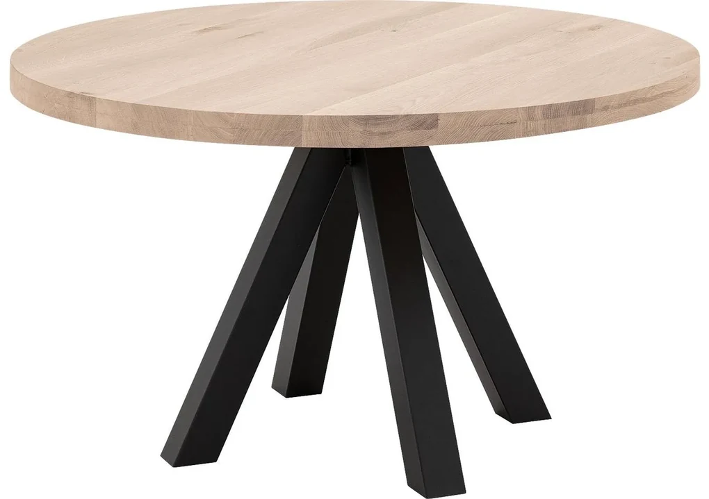 Goossens Eettafel Blade, Strak blad rond 110 x 110 cm 6 cm dik