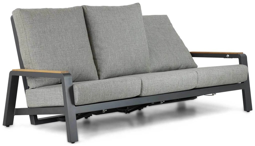 Stoel en Bank Loungeset 5 personen Aluminium/teak Grijs Osmen Manly