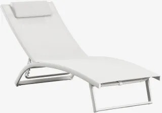 Verstelbare Aluminium Ligstoel Met Kussen Dulem Gardenia Wit - Sklum