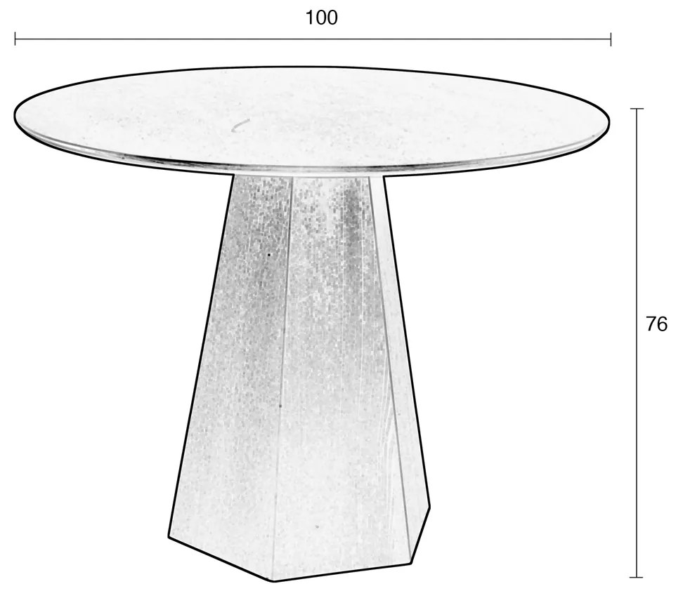 Zuiver Pilar Black Ronde Design Eettafel Zwart - 100 X 100cm.