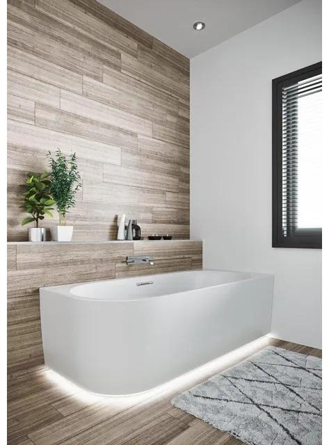Riho Desire hoekbad - 170x77cm - Hoekopstelling rechts - met LED-plint - met chromen badvuller - acryl wit velvet B157008105