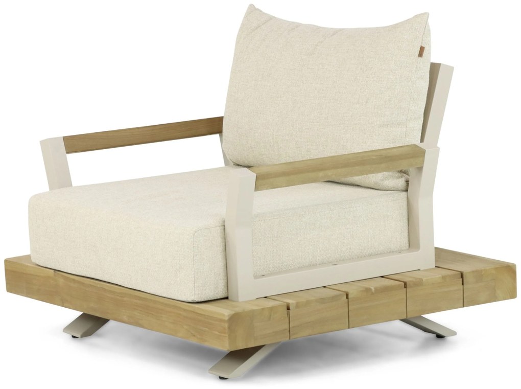 Tuinstoel Aluminium/teak Taupe-naturel-bruin Santika Supreme