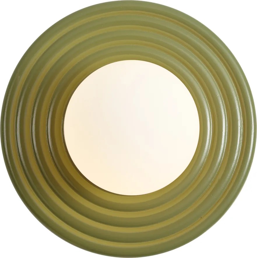 Retro wandlamp groen met opaal rond 20cm IP44 - Lila