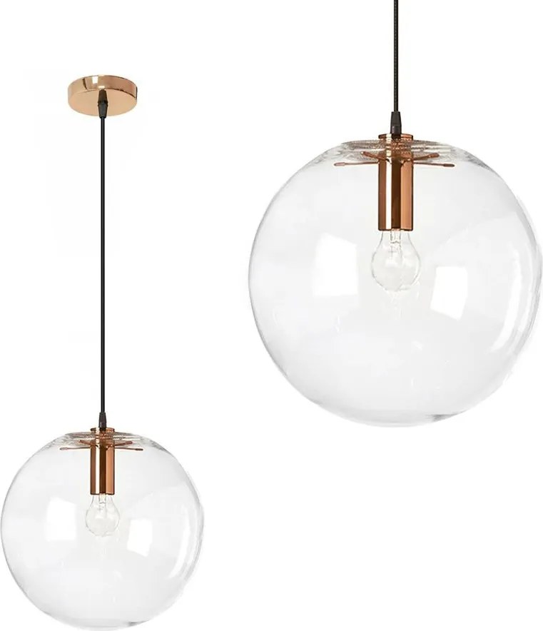 Hangende glazen plafondlamp Lassi 20 cm Rosé goud