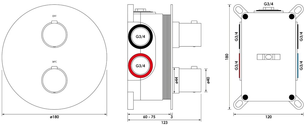 Brauer Chrome Edition thermostatische inbouw regendouche met 3 standen handdouche, plafondarm, glijstang en hoofddouche 30cm set 96 chroom