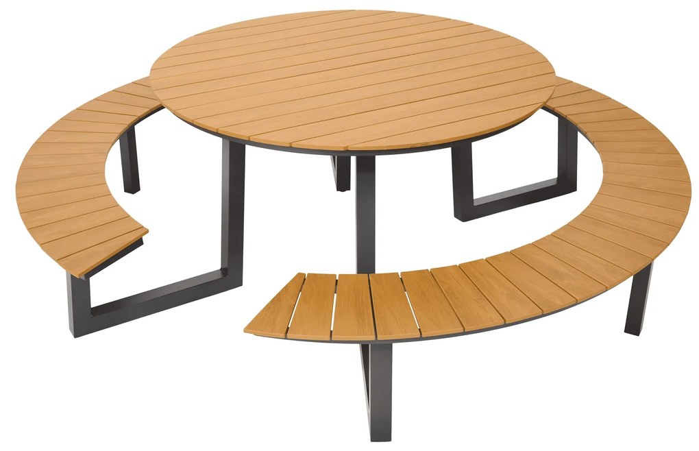 Lesli Living  Picknicktafel - Arezzo - Aluminium - Rond - Lesli Living