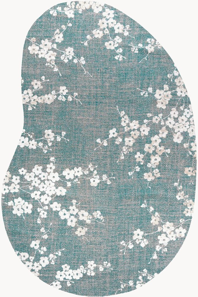 Wasbaar in- & outdoor vloerkleed Sakura in organische vorm