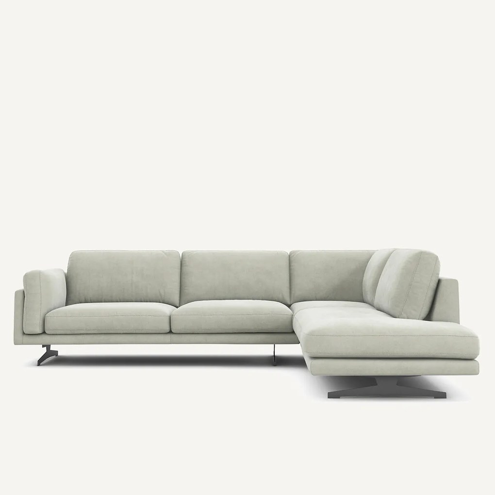 Hoekbank van stonewashed fluweel, CÉSAR