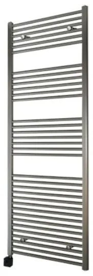 Sanicare elektrische design radiator 45x172 inox-look met Bluetooth en thermostaat links chroom